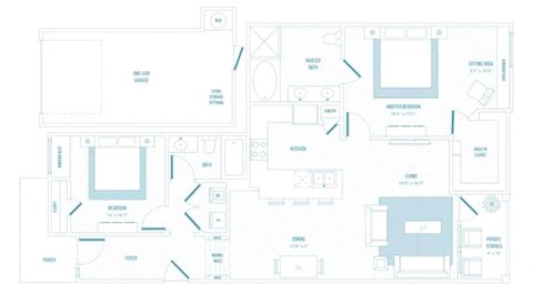 M54 B3 floor plan at Reveal 54, Georgetown, TX, 78626